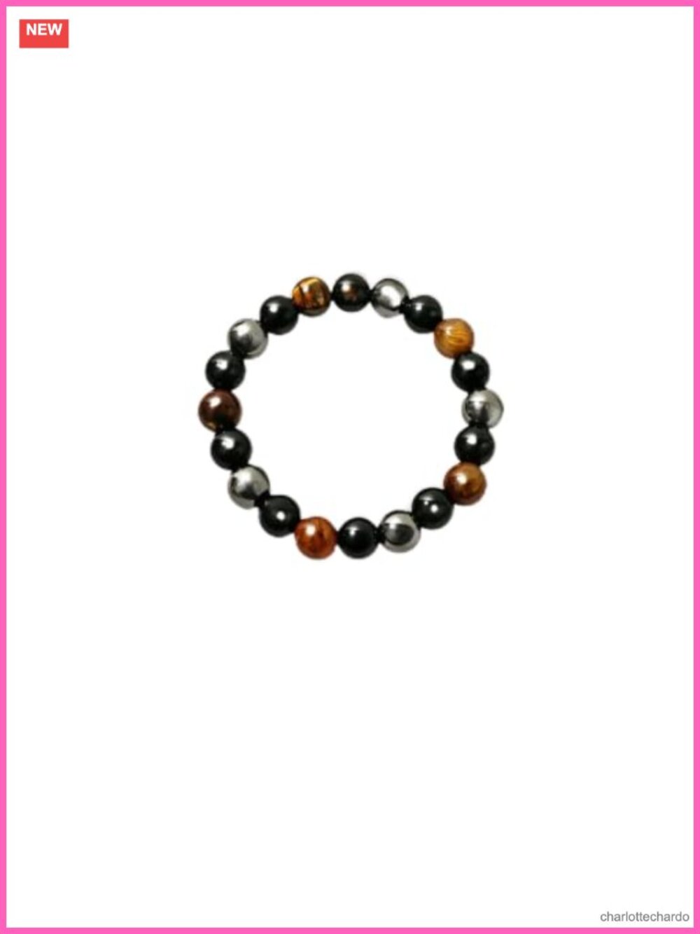 Natural Obsidian Hematite Tiger Eye Beaded Bracelet Evil Eye Stretch 8mm